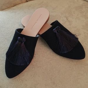 Loeffler Randall "Winnie" Suede Tassel Mule